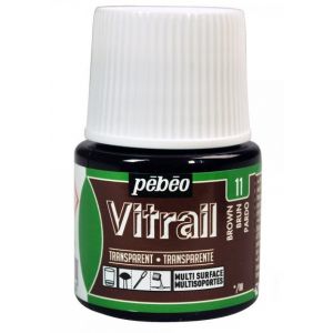 Farba witrażowa do szkła Pebeo Vitrail 45ml, Brązowa/11 Brown transparentna